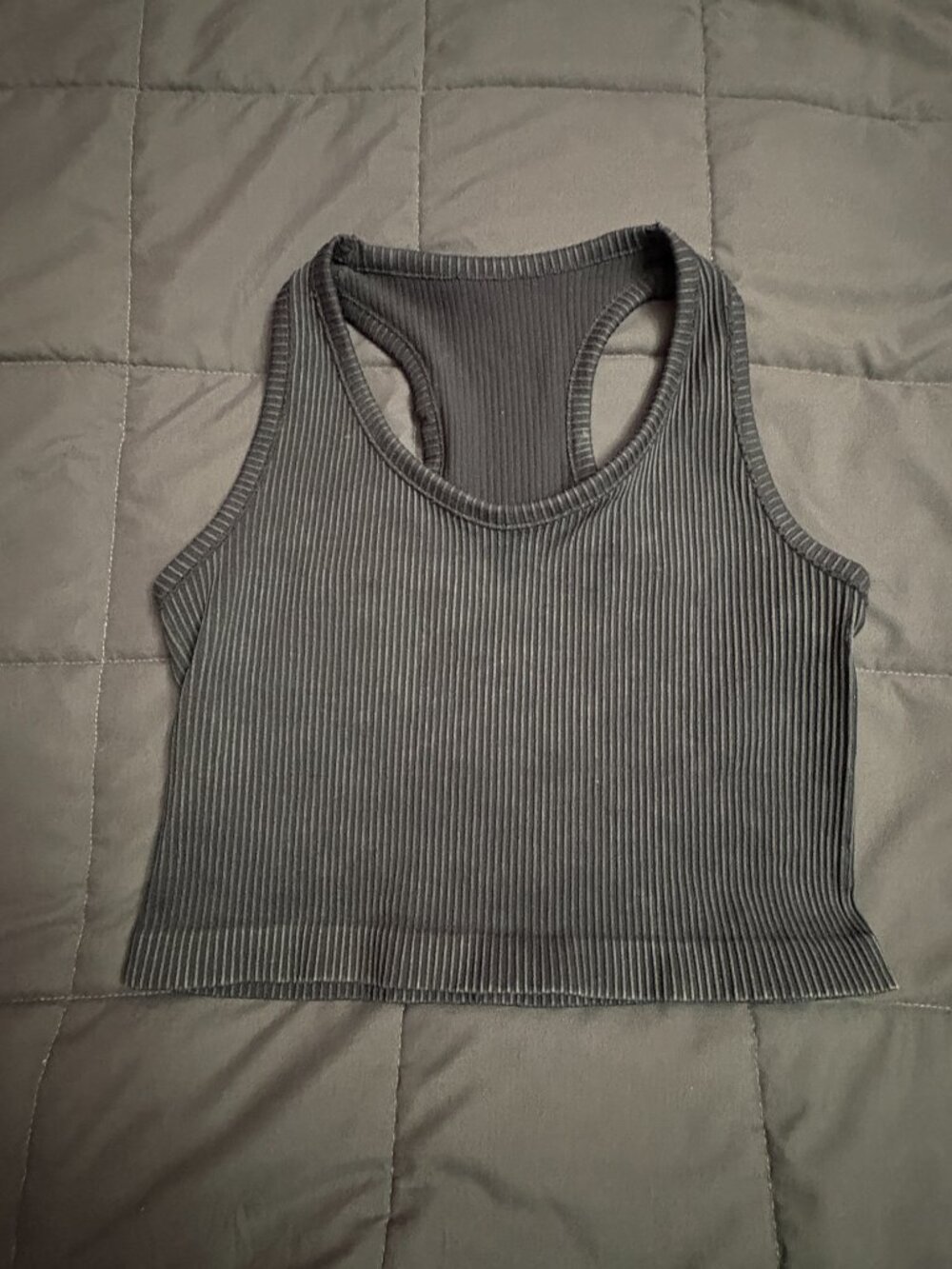 Mono B Seamless Ribbed Racerback Crop / Tank Top - Size: Large - NWOT